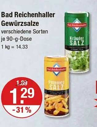 Bad Reichenhaller Gewürzsalze verschiedene Sorten je 90-g-Dose