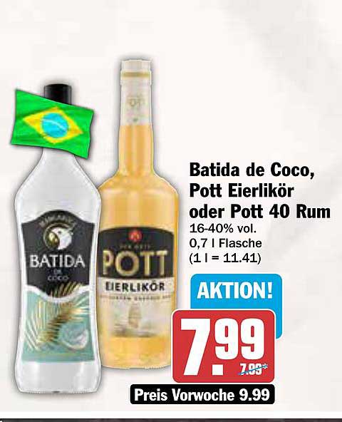 Batida de Coco, Pott Eierlikör oder Pott 40 Rum