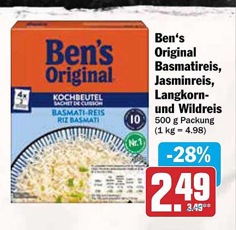 Ben's Original Basmatireis, Jasminreis, Langkorn- und Wildreis 500 g