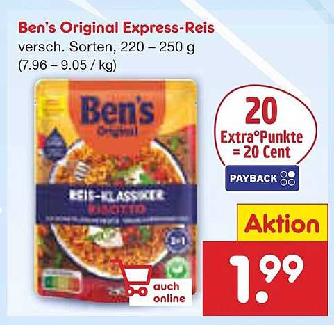 Ben's Original Express-Reis – verschiedene Sorten