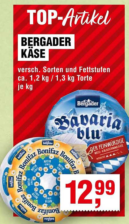 Bergader Käse - Verschiedene Sorten und Fettstufen