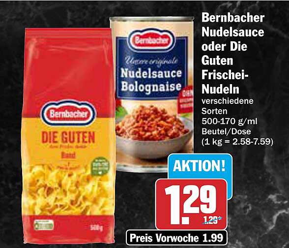 Bernbacher Nudelsauce oder Die Guten Frische-Nudeln