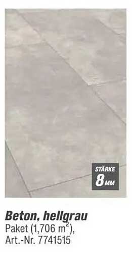 Beton, hellgrau - Paket (1,706 m²), Art.-Nr. 7741515