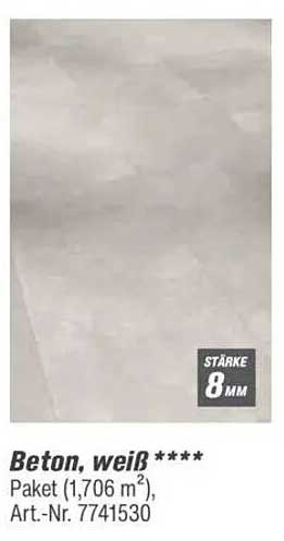 Beton, weiß **** Paket (1,706 m²), Art-Nr. 7741530