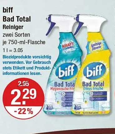 biff Bad Total Reiniger - zwei Sorten je 750-ml-Flasche