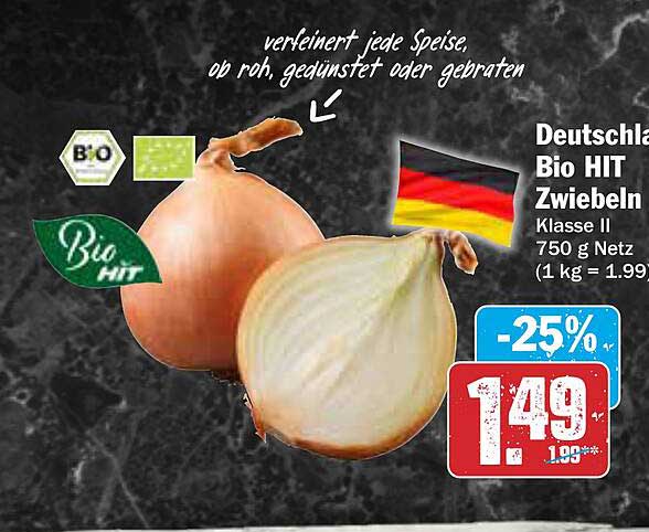 Bio HIT Zwiebeln 750 g