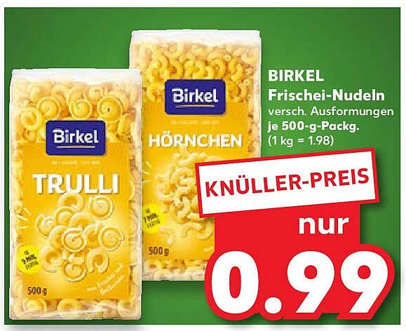 Birkel Frischei-Nudeln 500g - nur 0,99€