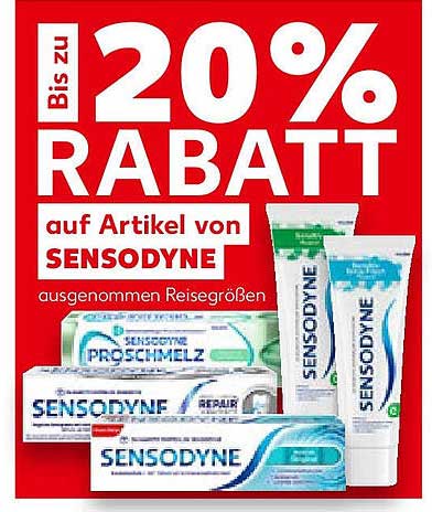Bis zu 20% Rabatt auf Artikel von SENSODYNE (ausgenommen Reisegrößen)