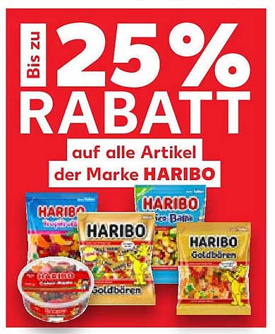 Bis zu 25% Rabatt auf alle Artikel der Marke HARIBO