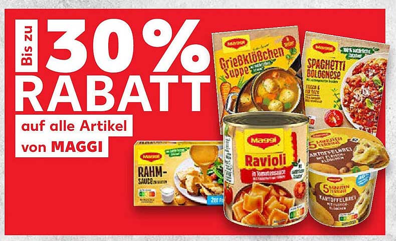 Bis zu 30 % Rabatt auf alle Artikel von MAGGI