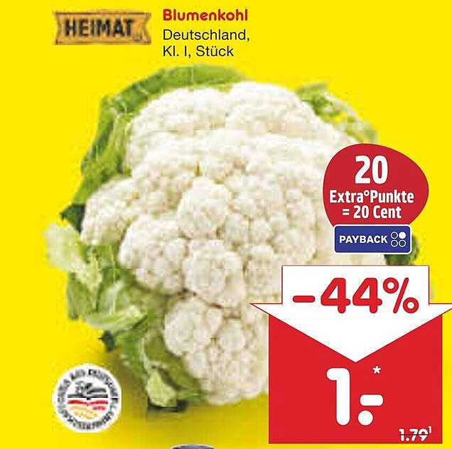 Blumenkohl Deutschland, Kl. I, Stück