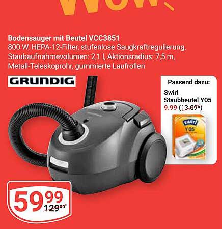 Bodensauger mit Beutel VCC3851 von Grundig