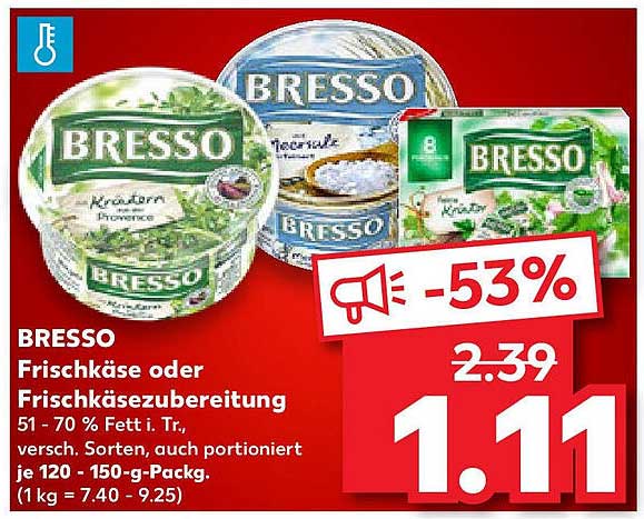 BRESSO Frischkäse oder Frischkäsezubereitung