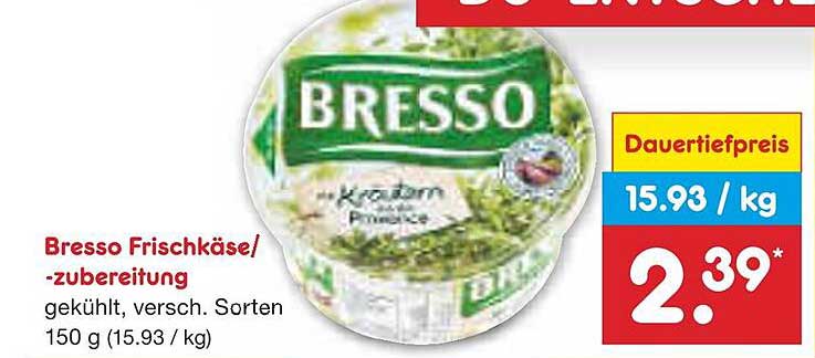 Bresso Frischkäse/-zubereitung, gekühlt, verschiedene Sorten 150 g