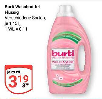 Burti Waschmittel Flüssig – Wolle & Seide