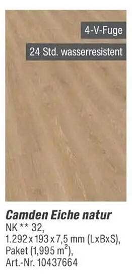 Camden Eiche natur - 24 Std. wasserresistent
