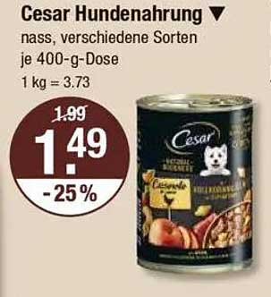 Cesar Hundenahrung nass, verschiedene Sorten je 400-g-Dose