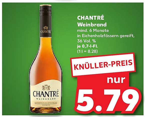 CHANTRÉ Weinbrand - Knüller-Preis nur 5,79
