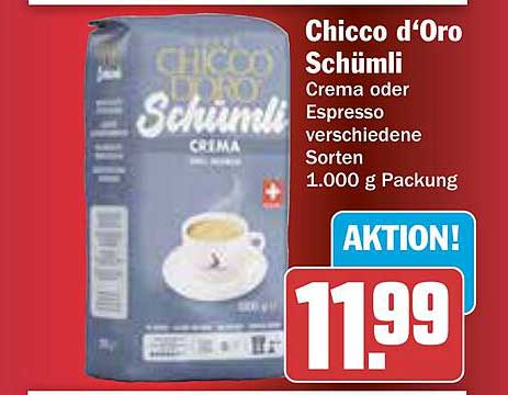 Chicco d'Oro Schümli Crema oder Espresso 1.000 g