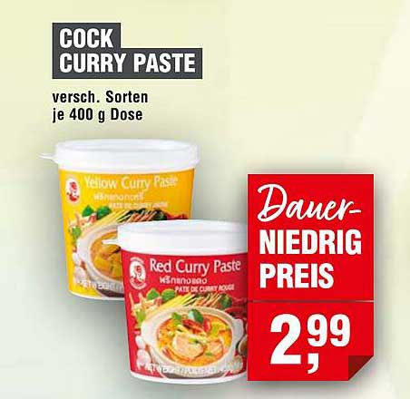 COCK CURRY PASTE - verschieden Sorten je 400 g Dose