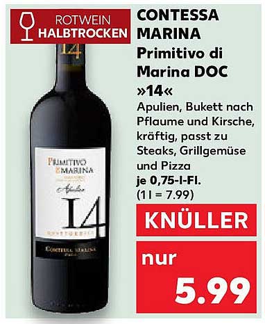 CONTESSA MARINA Primitivo di Marina DOC »14«