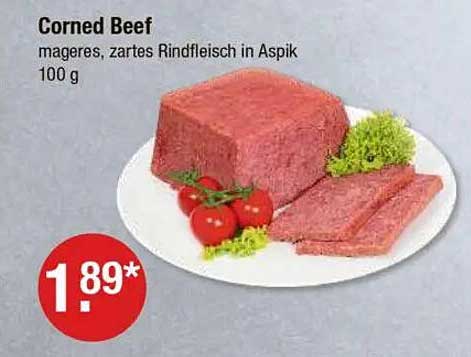 Corned Beef - mageres, zartes Rindfleisch in Aspik 100 g