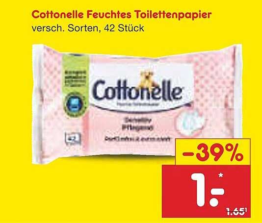 Cottonelle Feuchtes Toilettenpapier, 42 Stück