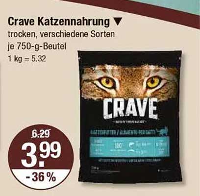 Crave Katzennahrung - verschiedene Sorten, 750-g-Beutel