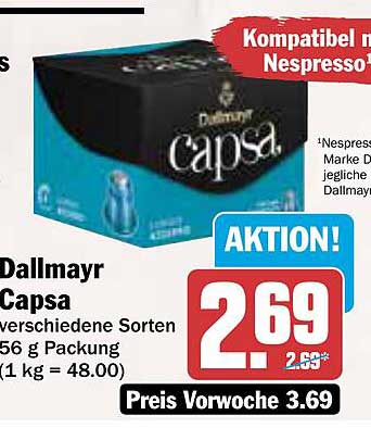 Dallmayr Capsa Kaffee Kapseln - verschiedene Sorten 56 g Packung