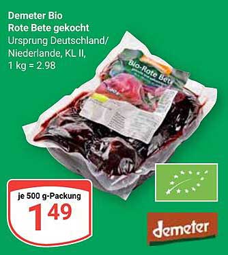 Demeter Bio Rote Bete gekocht