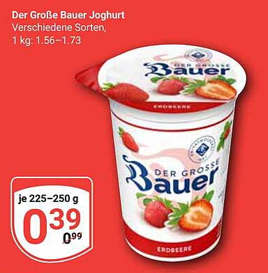 Der Große Bauer Joghurt, verschiedene Sorten, 225-250 g
