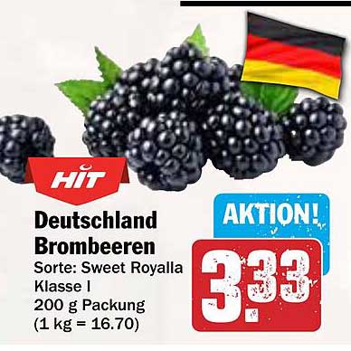 Deutschland Brombeeren Sorte: Sweet Royalla Klasse I 200 g