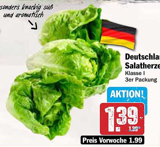 Deutschland Salatherzen Klasse I 3er Packung