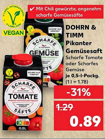DOHRN & TIMM Pikante Gemüsesaft 0,5 l