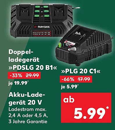Doppelladegerät »PDSL 20 B1« und Akku-Ladegerät 20 V