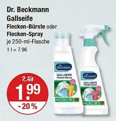 Dr. Beckmann Gallseife Flecken-Bürste oder Flecken-Spray 250 ml