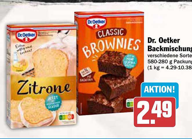 Dr. Oetker Backmischung verschiedene Sorten