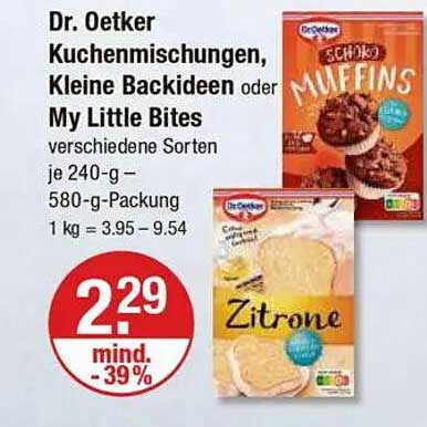 Dr. Oetker Kuchenmischungen, Kleine Backideen oder My Little Bites 240-g-Packung