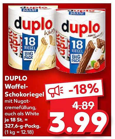 DUCLO Waffel-Schokoriegel mit Nugat-Cremefüllung