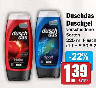 Duschdas Duschgel, verschiedene Sorten, 225 ml Flasche