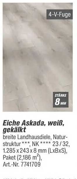 Eiche Askada, weiß, gekälkt