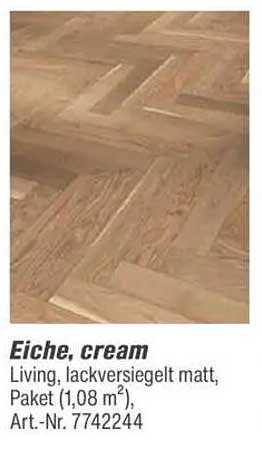 Eiche, cream - Living, lackversiegelt matt