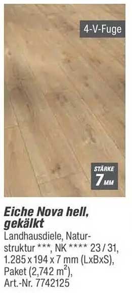 Eiche Nova hell, gekälkt