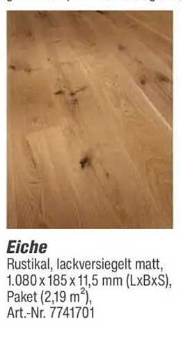 Eiche Rustikal, lackversiegelt matt