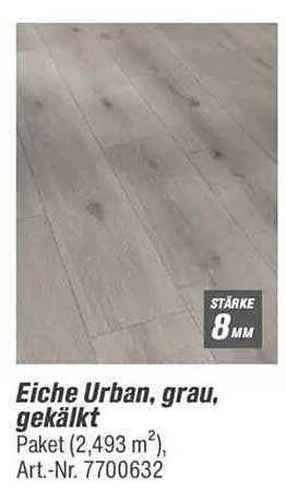 Eiche Urban, grau, gekälkt - Paket (2,493 m²), Art.-Nr. 7700632