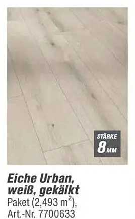 Eiche Urban, weiß, gekälkt - Paket (2,493 m²), Art.-Nr. 7700633