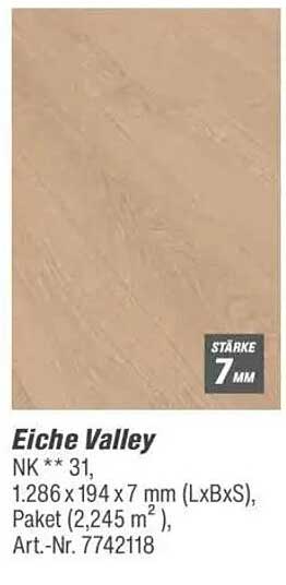 Eiche Valley Bodenbelag – NK ** 31, 1.286 x 194 x 7 mm