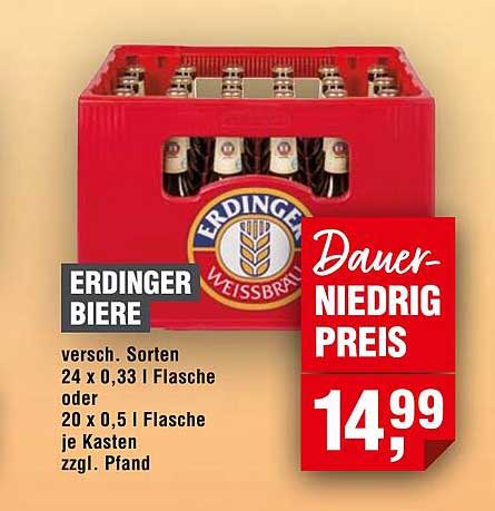 Erdinger Biere – Verschiedene Sorten im praktischen Kasten
