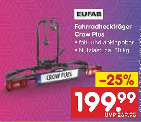 Eufab Fahrradheckträger Crow Plus