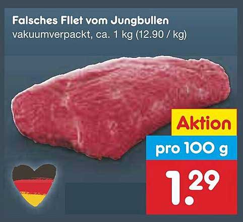 Falsches Filet vom Jungbullen, vakuumverpackt, ca. 1 kg (12.90 / kg)